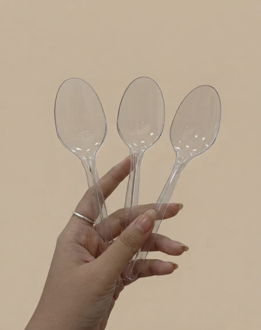 Sendok kcs bening — kemasan plastik